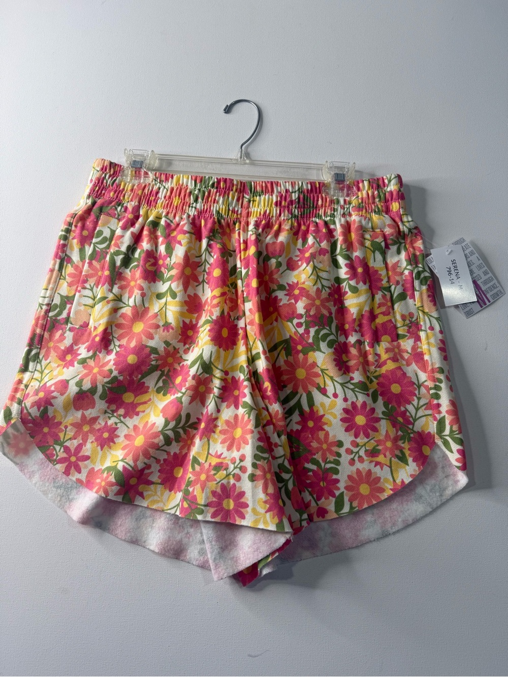 LuLaRoe Pink Yellow Floral Athletic Shorts